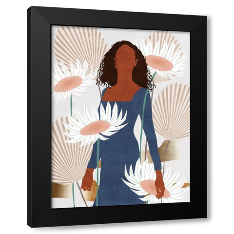 Sun Kissed Woman I Black Modern Wood Framed Art Print with Double Matting by Wang, Melissa