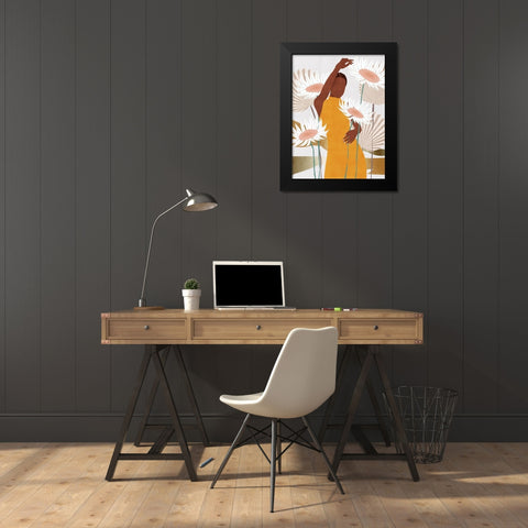 Sun Kissed Woman II Black Modern Wood Framed Art Print by Wang, Melissa