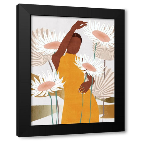 Sun Kissed Woman II Black Modern Wood Framed Art Print with Double Matting by Wang, Melissa