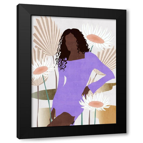 Sun Kissed Woman III Black Modern Wood Framed Art Print with Double Matting by Wang, Melissa