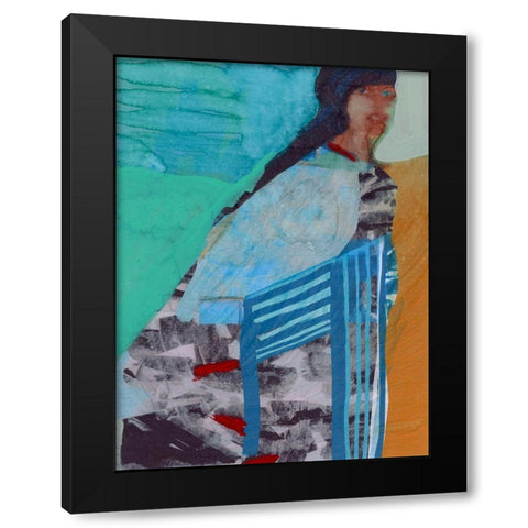 Walking Woman I Black Modern Wood Framed Art Print by Cartissi