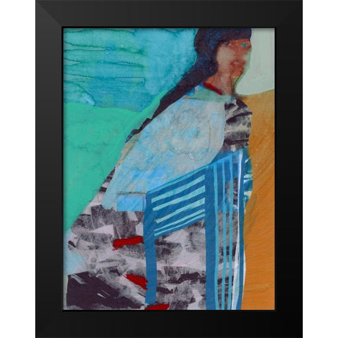 Walking Woman I Black Modern Wood Framed Art Print by Cartissi