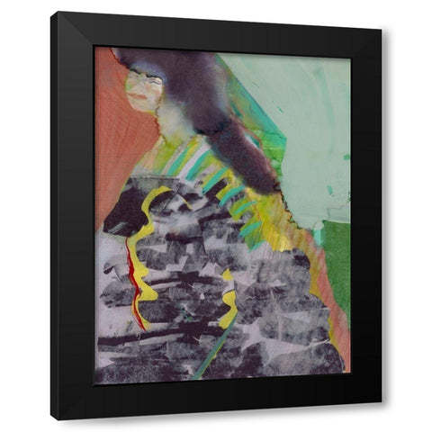 Walking Woman II Black Modern Wood Framed Art Print with Double Matting by Cartissi