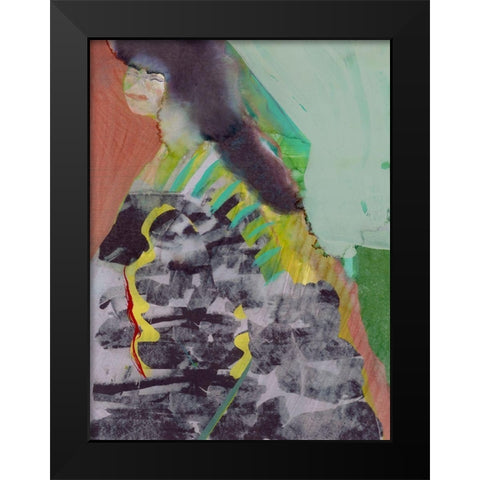 Walking Woman II Black Modern Wood Framed Art Print by Cartissi