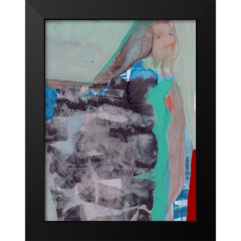 Walking Woman IV Black Modern Wood Framed Art Print by Cartissi