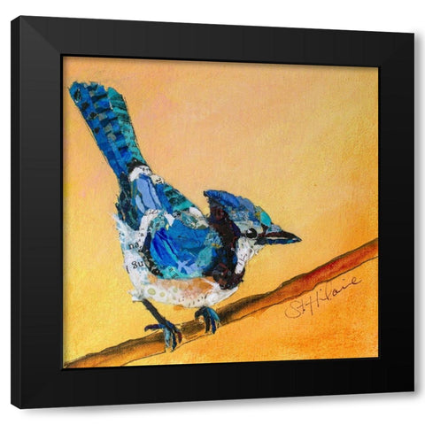 Blue Jay Blessing Black Modern Wood Framed Art Print with Double Matting by St. Hilaire, Elizabeth