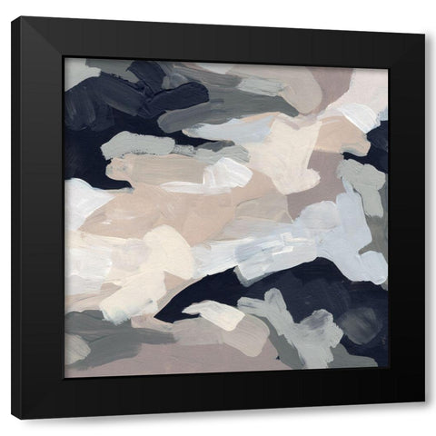 Monochrome Currents I Black Modern Wood Framed Art Print by Vess, June Erica
