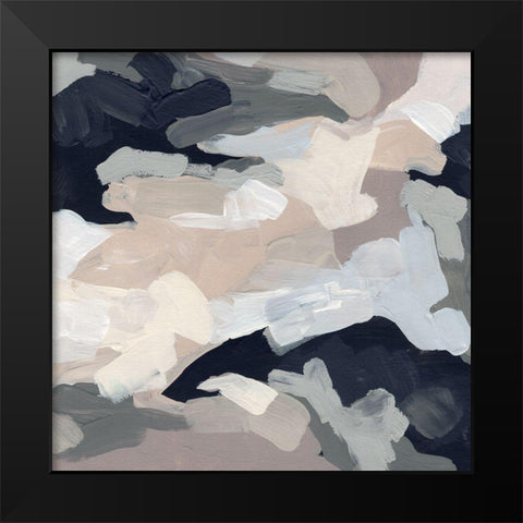 Monochrome Currents I Black Modern Wood Framed Art Print by Vess, June Erica