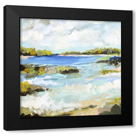 Surfscape II Black Modern Wood Framed Art Print by Fields, Karen