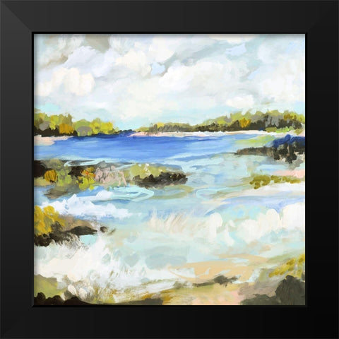 Surfscape II Black Modern Wood Framed Art Print by Fields, Karen