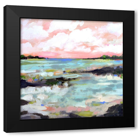 Surfscape III Black Modern Wood Framed Art Print by Fields, Karen
