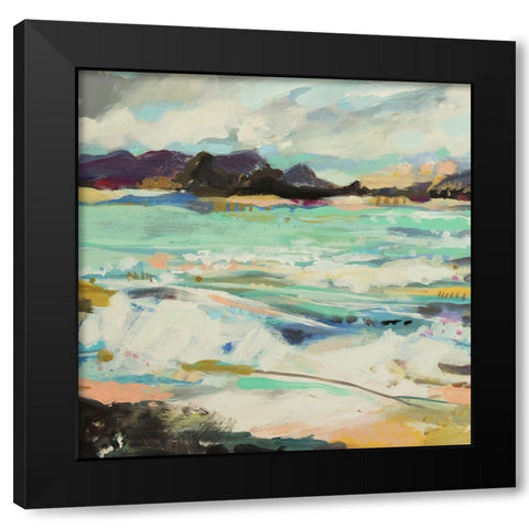Surfscape VI Black Modern Wood Framed Art Print by Fields, Karen