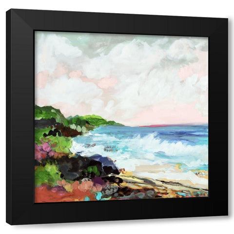 Surfscape VII Black Modern Wood Framed Art Print with Double Matting by Fields, Karen