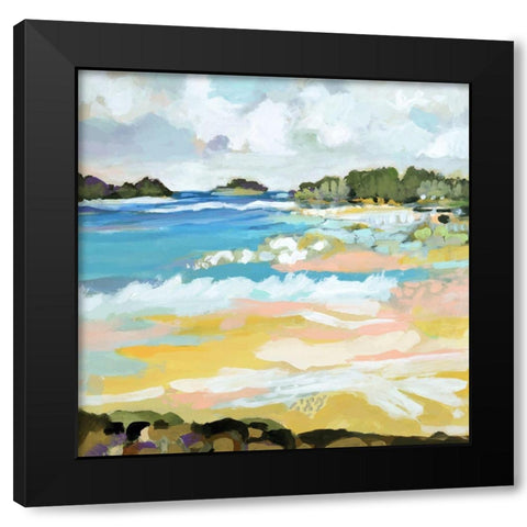 Surfscape IX Black Modern Wood Framed Art Print by Fields, Karen