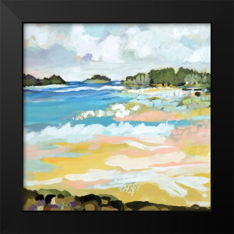 Surfscape IX Black Modern Wood Framed Art Print by Fields, Karen