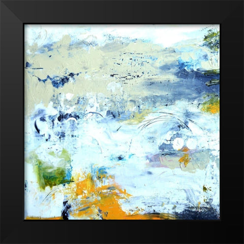 Abstract Beach Black Modern Wood Framed Art Print by Fields, Karen