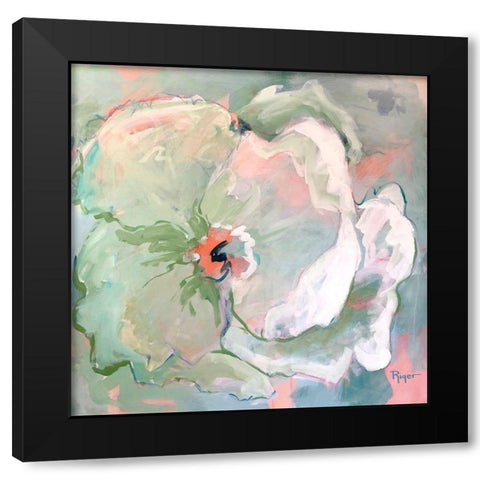 Contemporary Floral II Black Modern Wood Framed Art Print with Double Matting by Riger, Sue