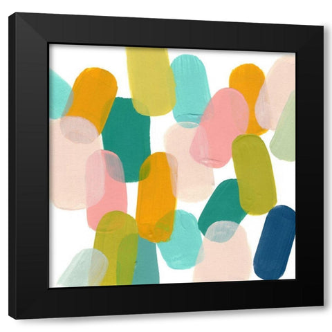 Color Spree II Black Modern Wood Framed Art Print with Double Matting by Vess, June Erica