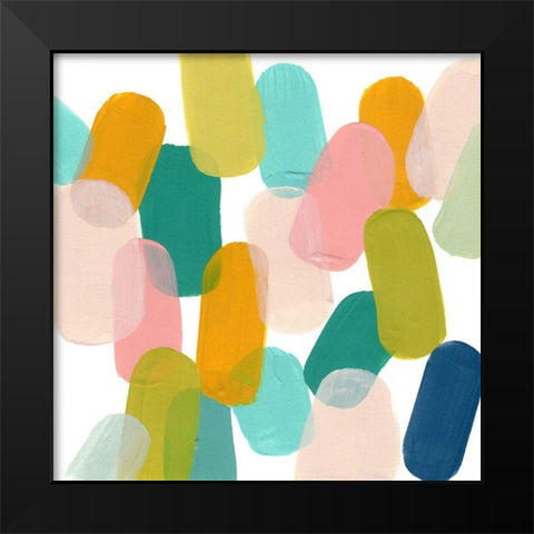 Color Spree II Black Modern Wood Framed Art Print by Vess, June Erica