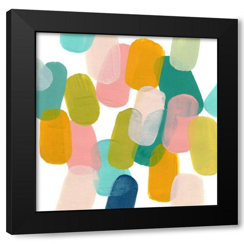 Color Spree III Black Modern Wood Framed Art Print by Vess, June Erica
