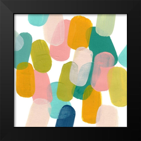 Color Spree III Black Modern Wood Framed Art Print by Vess, June Erica