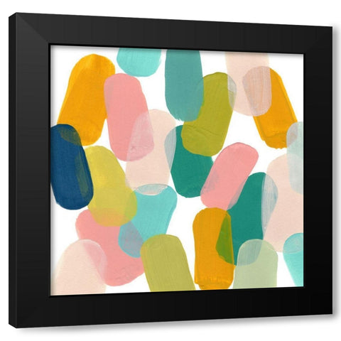 Color Spree IV Black Modern Wood Framed Art Print by Vess, June Erica