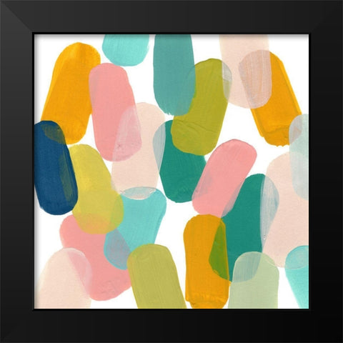 Color Spree IV Black Modern Wood Framed Art Print by Vess, June Erica