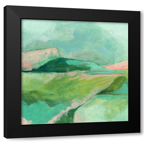 Mint Valley I Black Modern Wood Framed Art Print by Vess, June Erica