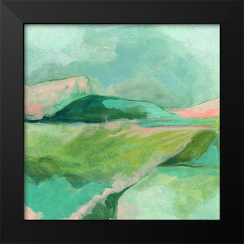 Mint Valley I Black Modern Wood Framed Art Print by Vess, June Erica