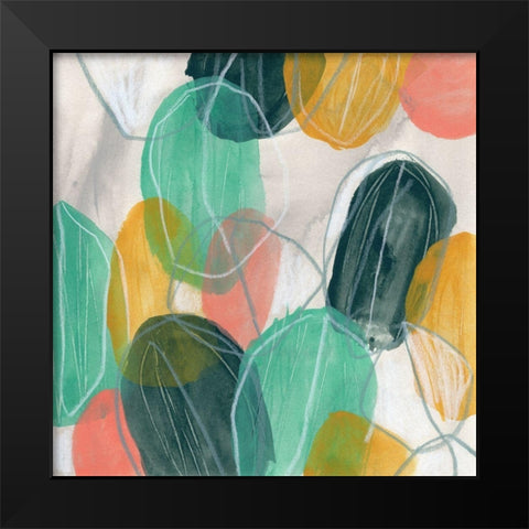 Candy Lanterns I Black Modern Wood Framed Art Print by Vess, June Erica