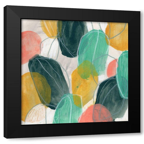 Candy Lanterns II Black Modern Wood Framed Art Print with Double Matting by Vess, June Erica