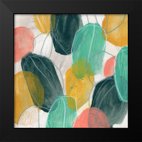 Candy Lanterns II Black Modern Wood Framed Art Print by Vess, June Erica