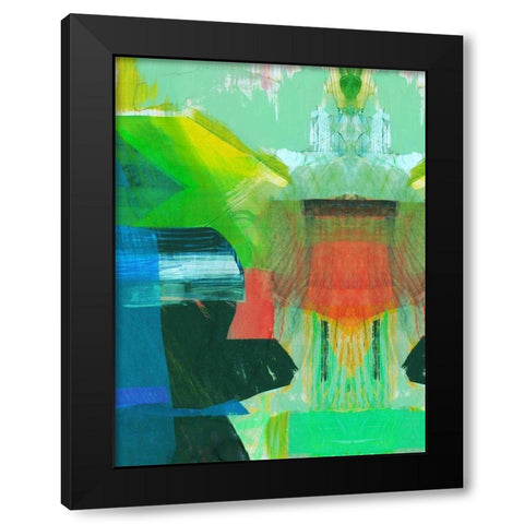 Abstract Punch I Black Modern Wood Framed Art Print with Double Matting by Cartissi