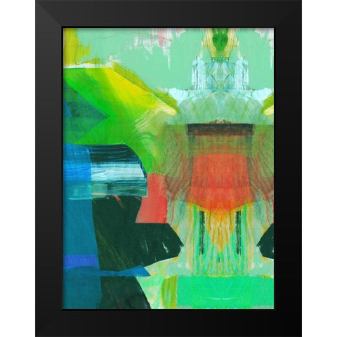 Abstract Punch I Black Modern Wood Framed Art Print by Cartissi