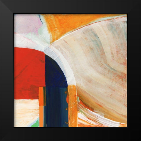 Blue Orange I Black Modern Wood Framed Art Print by Cartissi