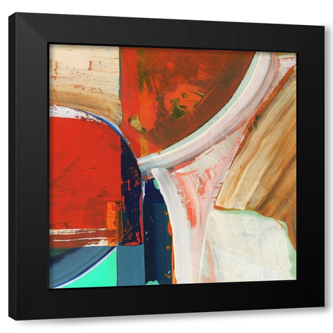 Blue Orange II Black Modern Wood Framed Art Print with Double Matting by Cartissi