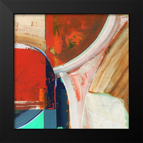 Blue Orange II Black Modern Wood Framed Art Print by Cartissi