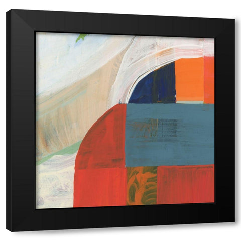 Blue Orange III Black Modern Wood Framed Art Print by Cartissi