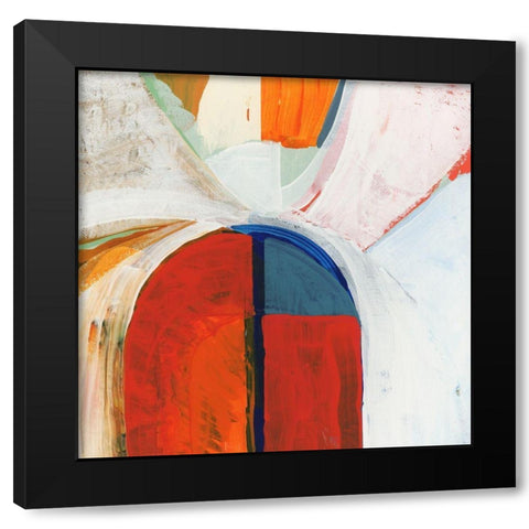 Blue Orange IV Black Modern Wood Framed Art Print by Cartissi