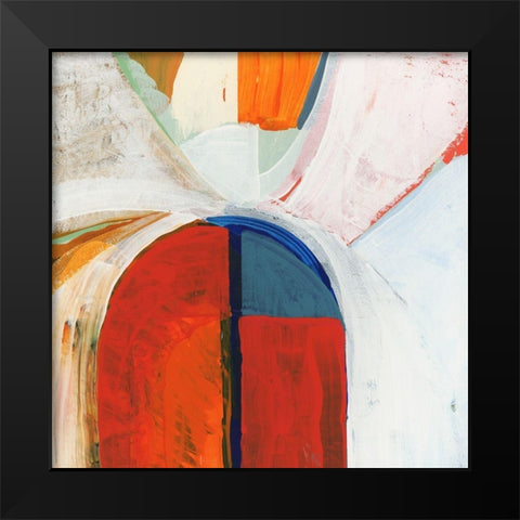 Blue Orange IV Black Modern Wood Framed Art Print by Cartissi