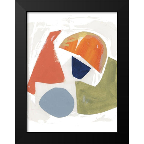 Four Colours I Black Modern Wood Framed Art Print by Cartissi