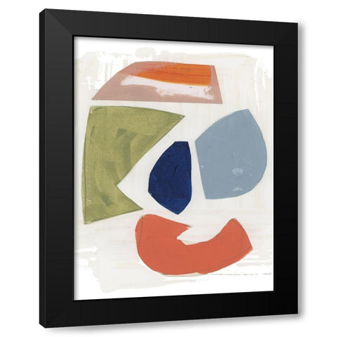 Four Colours II Black Modern Wood Framed Art Print with Double Matting by Cartissi