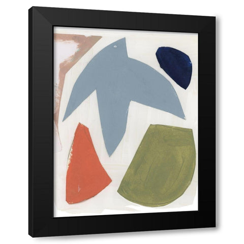 Four Colours III Black Modern Wood Framed Art Print with Double Matting by Cartissi