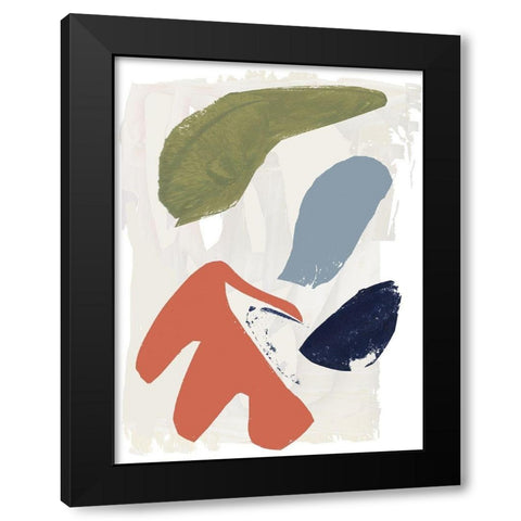 Four Colours V Black Modern Wood Framed Art Print with Double Matting by Cartissi