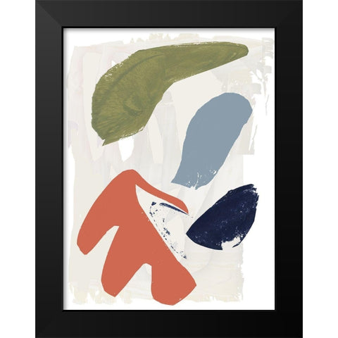 Four Colours V Black Modern Wood Framed Art Print by Cartissi