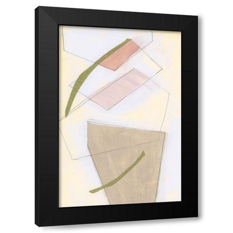 Nude Gold Shapes I Black Modern Wood Framed Art Print with Double Matting by Cartissi