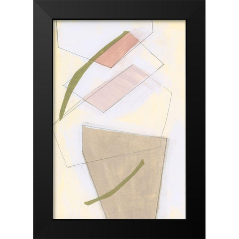 Nude Gold Shapes I Black Modern Wood Framed Art Print by Cartissi