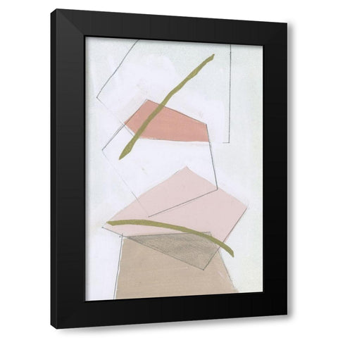 Nude Gold Shapes II Black Modern Wood Framed Art Print with Double Matting by Cartissi