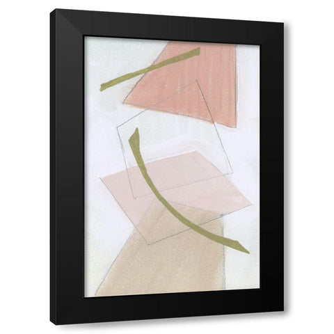 Nude Gold Shapes III Black Modern Wood Framed Art Print with Double Matting by Cartissi