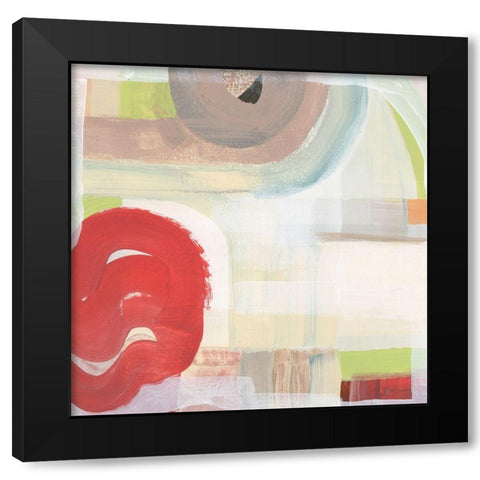 Red I Black Modern Wood Framed Art Print with Double Matting by Cartissi